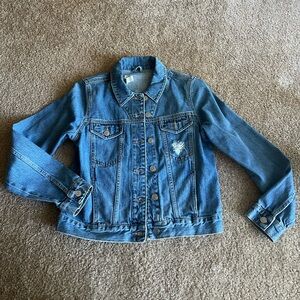 Topshop slight distressed denim jacket